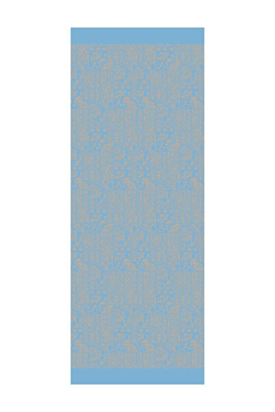 Mooncorn Henna Patterned Double-Sided Shawl, Mink-Turquoise