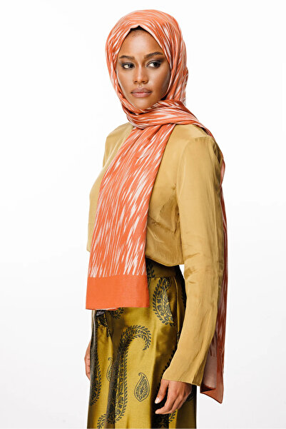 Mooncorn Selis Pattern Σάλι Διπλής Όψης Κανέλα-Μπεζ