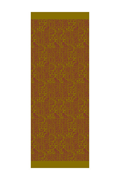 Mooncorn Σχέδιο χέννας Σάλι διπλής όψης Λαδί πράσινο-μούρι