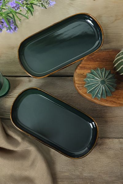 Keramika Farfurie Barcă Emerald Noyan 28 Cm 2 Bucăți