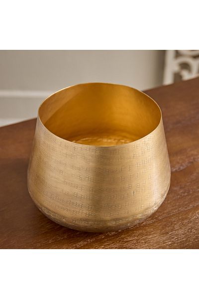 Home Box وعاء دائري مطروق من المعدن من أريزونا مقاس 19.5×19.5×14.5 سم