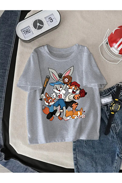 npLStore Dečiji Zec i Prijatelji Štampano Oversize kroj T-shirt