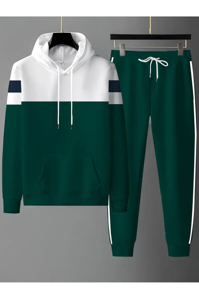 PENTHİLUS Σετ φούτερ με στάμπα με χαριτωμένο αρκουδάκι, με βαμβακερή επένδυση από φλις