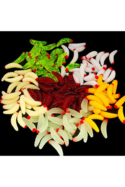 Choice 100 قطعة من دودة الخبز الناعمة المصنوعة من السيليكون، دودة صيد الأسماك، دودة الأرض المحاكية للحيوية