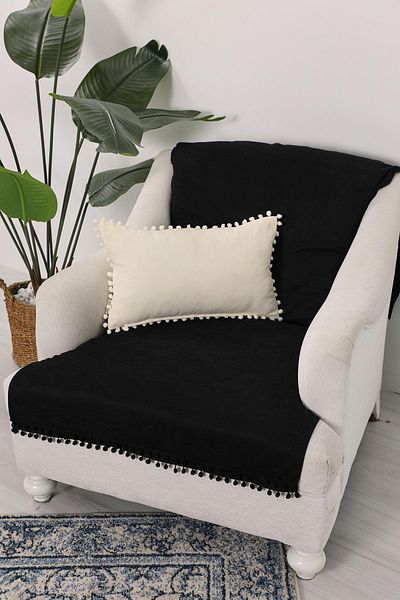 Aisha's Design Pom-Pom Armchair Cover 180X75 Cm,Ko-34T