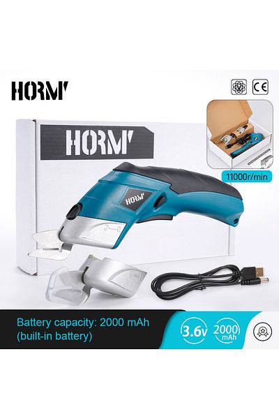 Choice مقص كهربائي USB Hormy قابل لإعادة الشحن بقوة 3.6 فولت لقص القماش والجلد والورق المقوى والبلاستيك