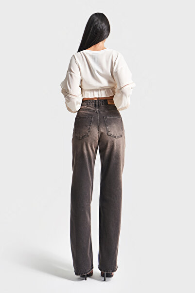 its basic Women's Dark Denim Color Doris 17S5-62 High Waist 100% Cotton Straight Fit Denim Jean