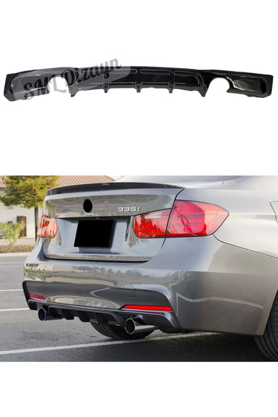 BoostZone BMW 3 Serisi F30 M Sport Difüzör-Difizör-Ek İTHAL Plastik F30 M Performance Rear-Diffuser-Difüzör