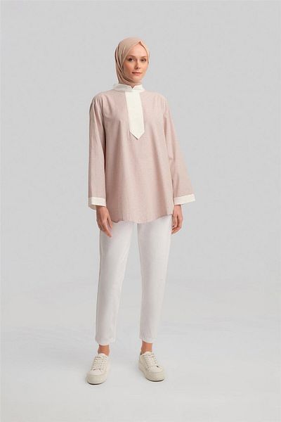 Armine Риза с райета Grosgrain и Stone 24y3556, кафява