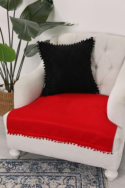 Aisha's Design Pom-Pom Armchair Cover 90X75 Cm,Ko-33T