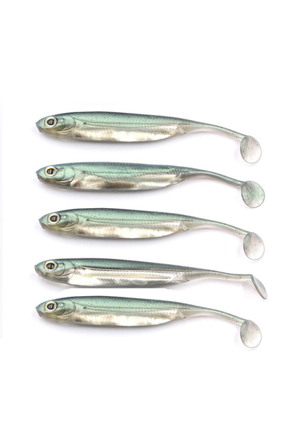 Choice 10 سم، 5.8 غرام - 5 قطع، أخضر، 5 قطع/مجموعة، طعم صيد ناعم من السيليكون...