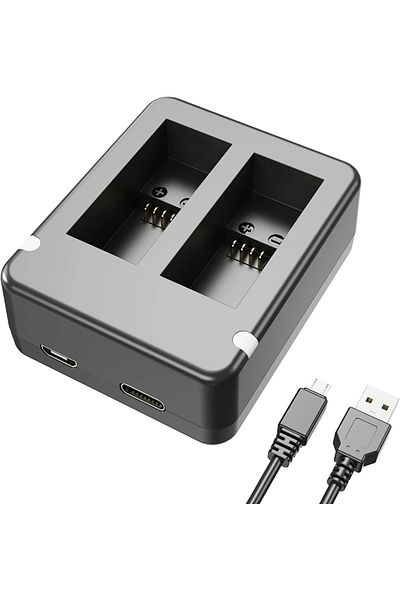 HONGDAK for gopro 11 10 9 HONGDAK Dual Port Slot Double Battery Charger For Gopro Go Pro Hero 11 10 9 Black