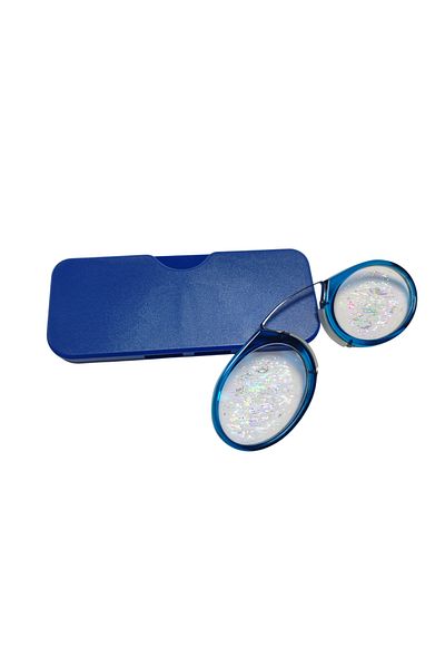 BAKİ Over the Nose Reading Glasses (Mini Practical Easy Portable Near Reading Glasses) (Blue)