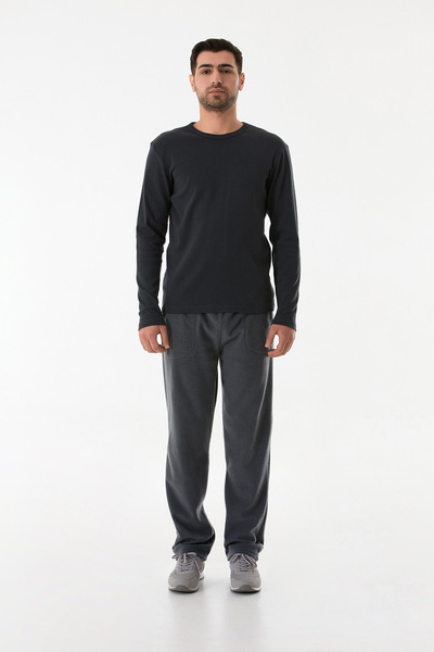 Fulla Moda Φλις φούτερ με ελαστική μέση και τσέπες