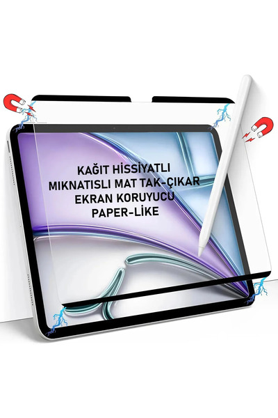 HEARTZ iPad 10.9" 4/5. Nesil Uyumlu Mıknatıslı Paper-Like Ekran Koruyucu Kağı...