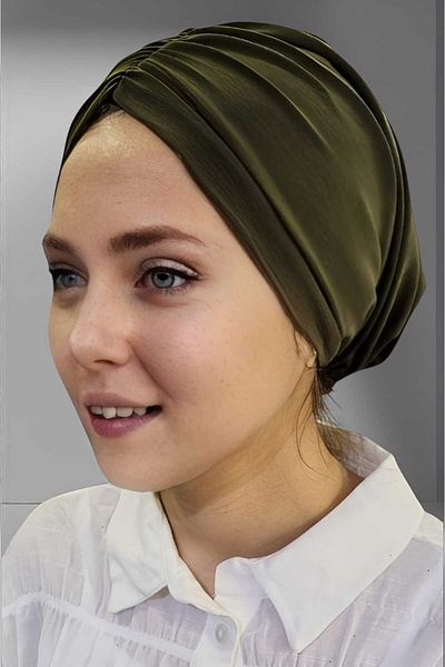Uniquetrenders Women's Luxury Sandy Fabric Tied Pleated Hijab Bonnet