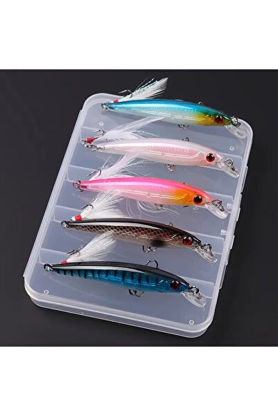 Choice مجموعة من 5 قطع من طُعم السمك الصغير الاصطناعي 9 سم/6.5 جرام، طُعم صلب...