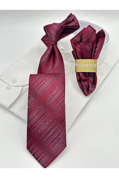 Gutiero Cravată batista clasică cu model burgundy