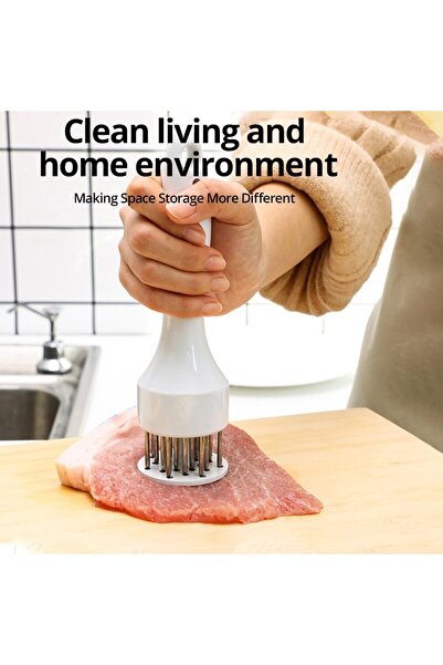 Choice إبرة تقطيع اللحوم الطرية البيضاء المحمولة للاستخدام المنزلي مع أوتار مكسورة وشريحة لحم الخنزير وشريحة الدجاج