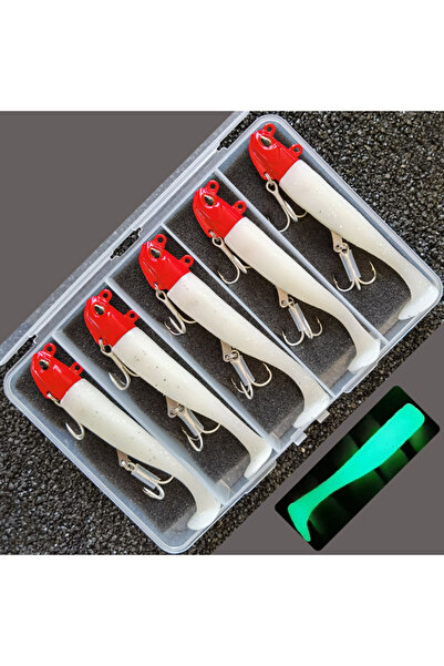 Choice 24 جرام C 5 قطع 24 جرام / 105 مم طعم صناعي ناعم مضيء / متوهج سمك الماكريل البحري رصاصة باس سمك الهامور صيد السمك