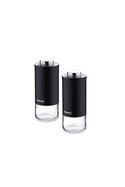 KORKMAZ A5521-3 Stora Plus Black Salt and Pepper Shakers Set