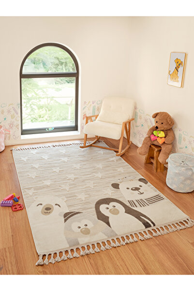 KREASYON HALI Kids Kı002 Çok Renkli Yumuşak Dokulu Çocuk Odası Halısı
