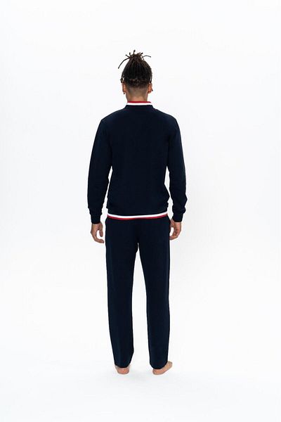 U.S. Polo Assn. Us Polo 2 νήματα, γιακάς με κουμπιά, Uzunkol, μανίκια με μανσέτες, ανδρικό σετ πιτζάμα