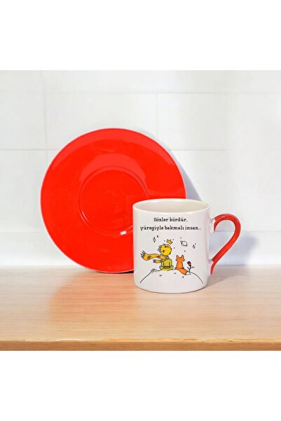 Özel Tasarım Küçük Prens Temalı Tekli Kahve Fincanı Özel Tasarım