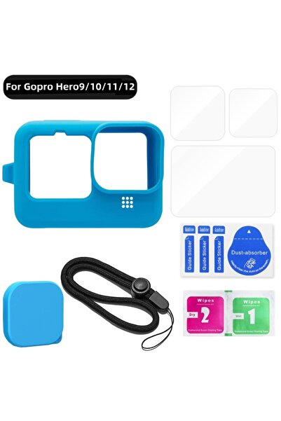 Choice مجموعة من 4 حافظات سيليكون لكاميرا GoPro Hero 12 11 10 9 مع واقي شاشة ...