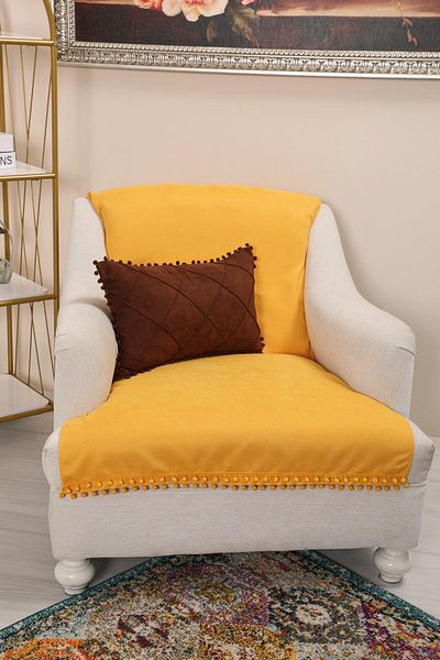 Aisha's Design Pom-Pom Armchair Cover 180X75 Cm,Ko-34T