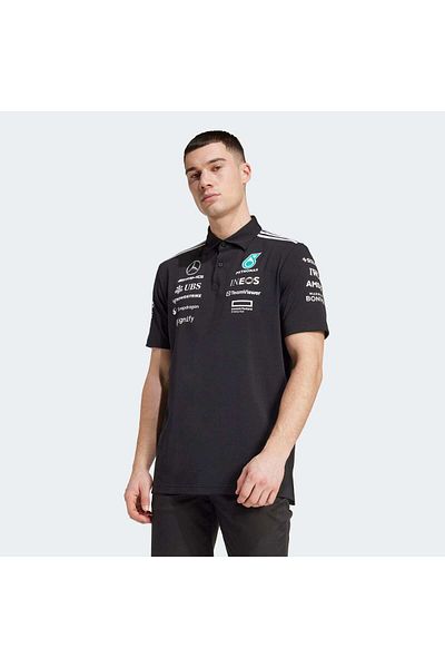 adidas Mercedes Amg Petronas Formula One Team Men's Black Polo T-Shirt (Jw5391)