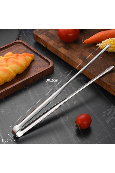 Choice L Stainless Steel Grill Tongs Food Clip Bbq Steak Clip Bread Tong Cooking Utensils Party Non-slip K.