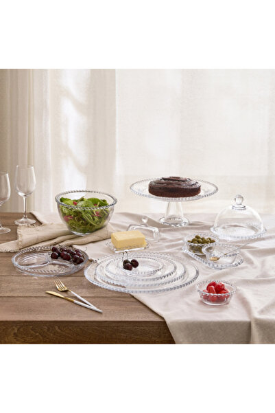 Home Box Merriam Beaded Cake Stand with Pedestal 30.5 cm