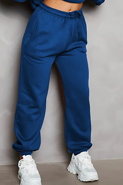 YAKAMEL Kadın Paçası Lastikli Cepli Spor Eşofman Altı