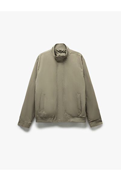 Koton Stand Collar Long Sleeve Pocket Detailed Zippered Seasonal Jacket