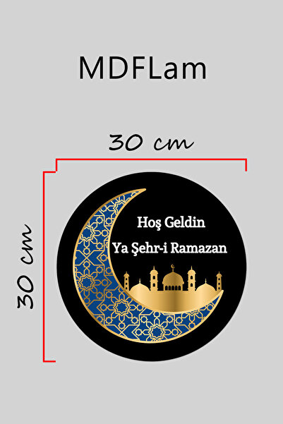 Rugmood Modern Kapı Süsü Siyah Hoşgeldin Şehri Ramazan Dış Mekan Kapı Süsü