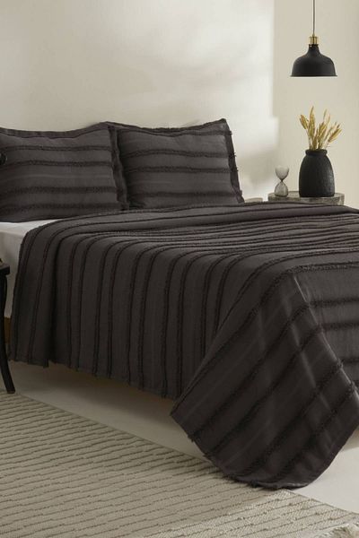 Karaca Home Anthracite Double Bed Cover Set