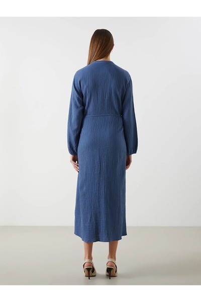 LC Waikiki Γυναικείο πουκάμισο LCWAIKIKI Classic Blue Judge Collar