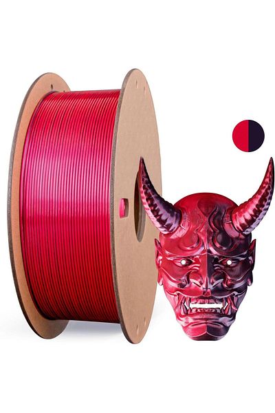 Choice 250g Black Red Dual(Black & Red) Silk PLA 3D Printer Filament 1.75mm,250g/0.55lbs Shiny Coextrusion