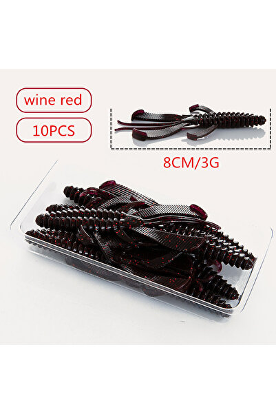 Choice 10 قطع من طُعم صيد جراد البحر الناعم المصنوع من السيليكون باللون الأحم...