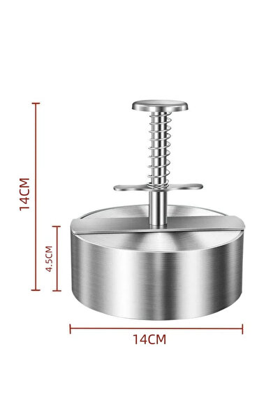 choice2 قالب صنع فطائر الهامبرجر اليدوي الدائري غير اللاصق المصنوع من الفولاذ المقاوم للصدأ 304 بقطر 14 سم