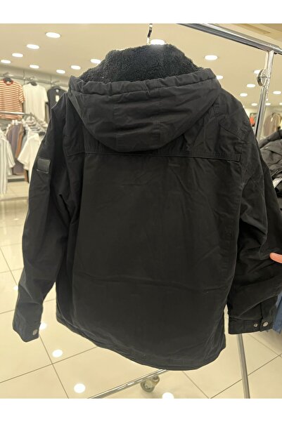 DYNAMO Чоловічий чорний габардиновий водонепроникний плащ 2565