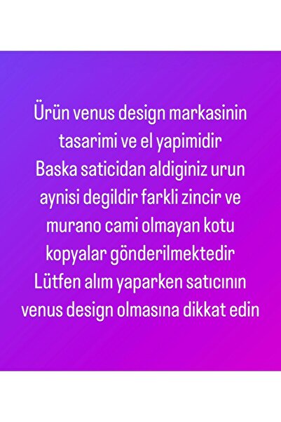 Venus Design Murano Balkabağı Kolye
