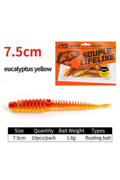 Choice 75 مم أصفر (10 قطع) LINNHUE 10 قطع/عبوة طُعم صيد عائم ذي ذيل إبرة 75 م...