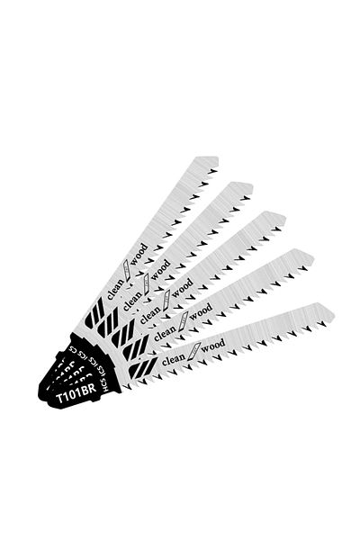 Choice A 5PCS/set Jigsaw Blades T101BR Sawblade Woodworking Tools 100mm Down Cutting Fits Power Tool HCS L.