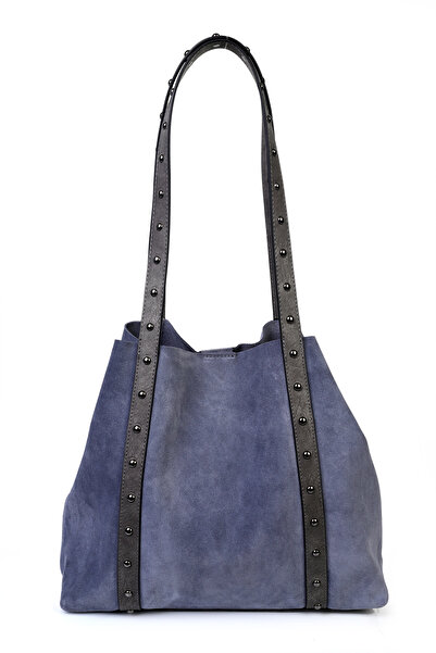 Ysmn Genuine Leather Suede Staple Detailed Women's Shoulder Bag Yc 012075 Hsd