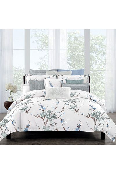 Orange Bed & Bath Shangai Double Size Comforter Set 8 pieces  -100% cotton - Blue -274 × 244  cm