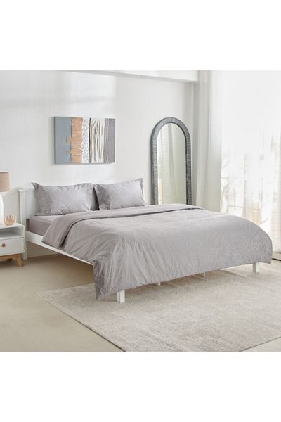 Home Box Opulent Luxe 3-Piece Khadi Print Cotton Jacquard Queen King Duvet Cover Set 220x220 cm
