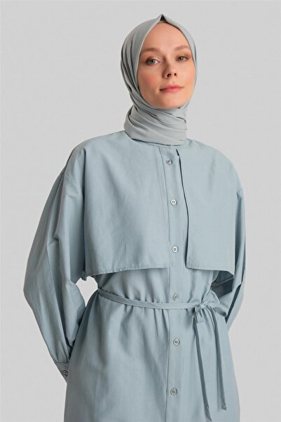 Armine Ort3442 Model Foggy Blue Cotton Shirt - Windbreaker