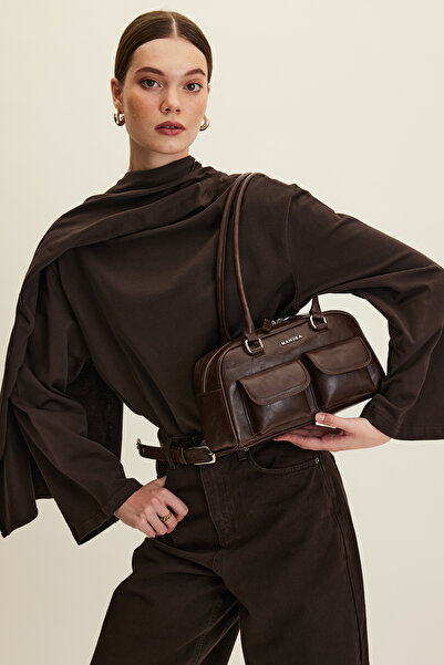 Manuka Retro hnědá taška - s kapsou